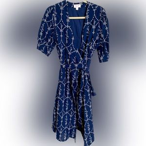 Blue dress with white flowers